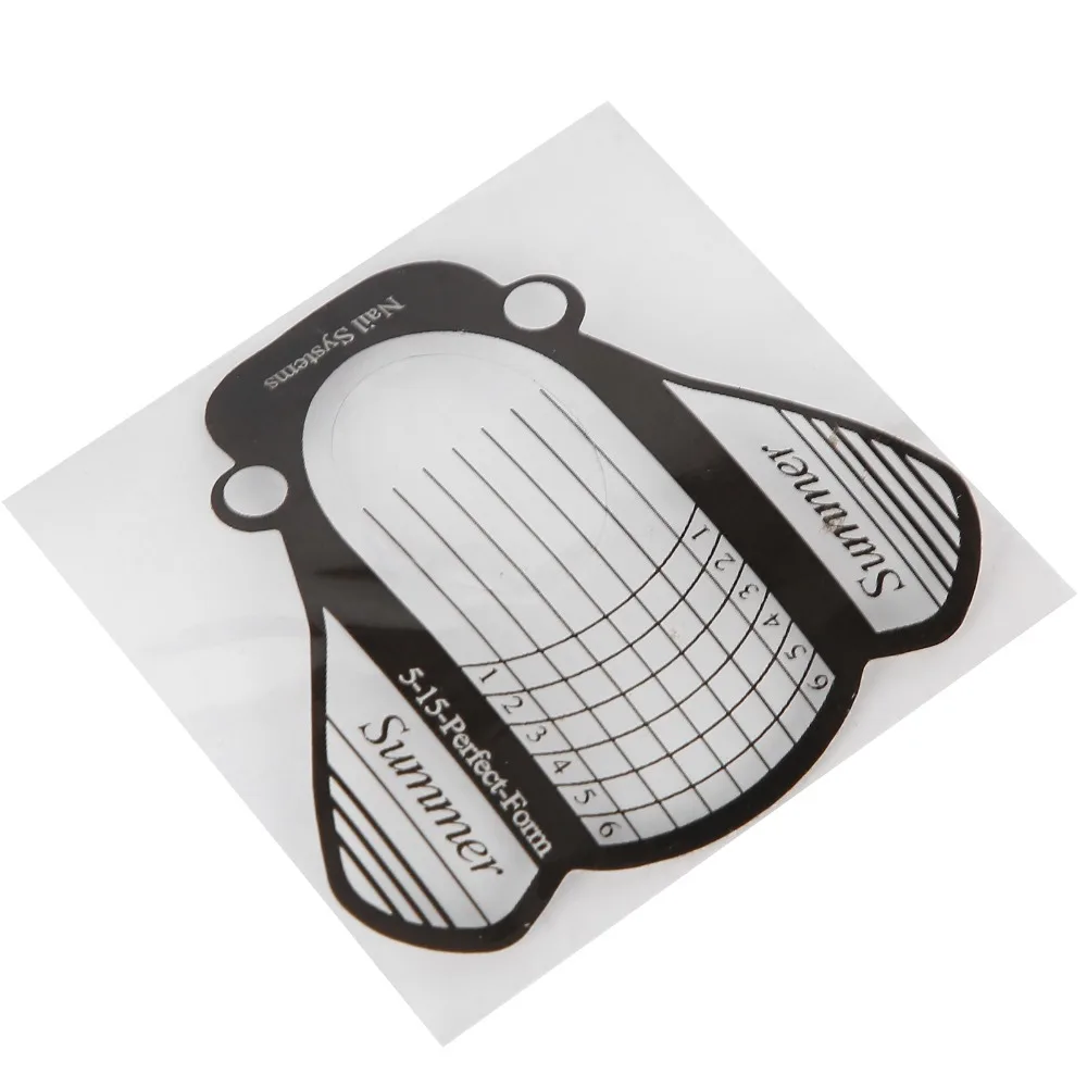 500Pcs Self-Adhesive Self-Adhesive PVC Nail Extension Forms Length Guide Grid UV Gel & Acrylic Nail Sculpting Guide Stickers