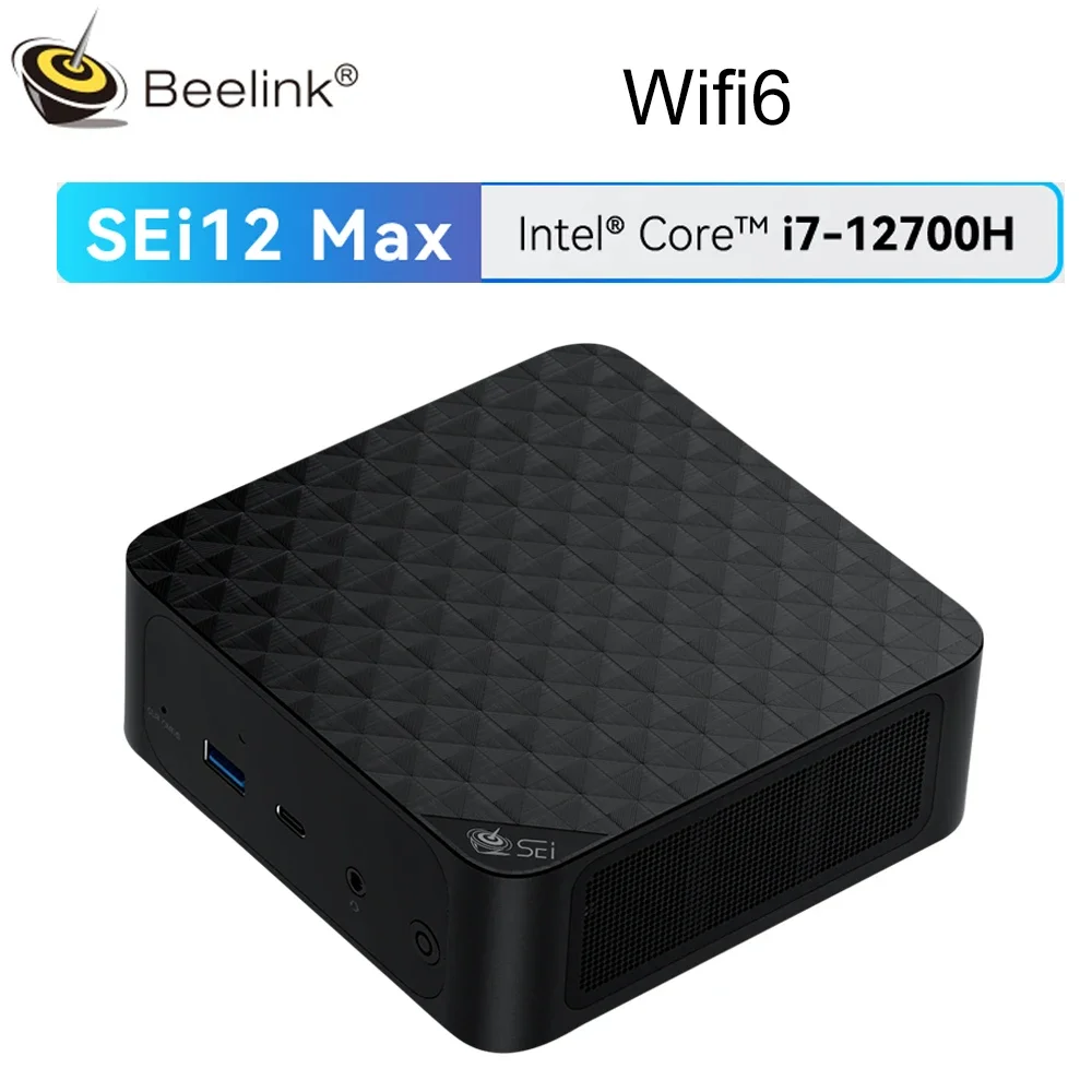 Beelink Sei12 Max Intel i7 12700H (10C/16T Up to 4.7GHz) 32GB DDR4 500GB M.2 NVMe SSD Desktop Computer upto 54W Gaming mini PC