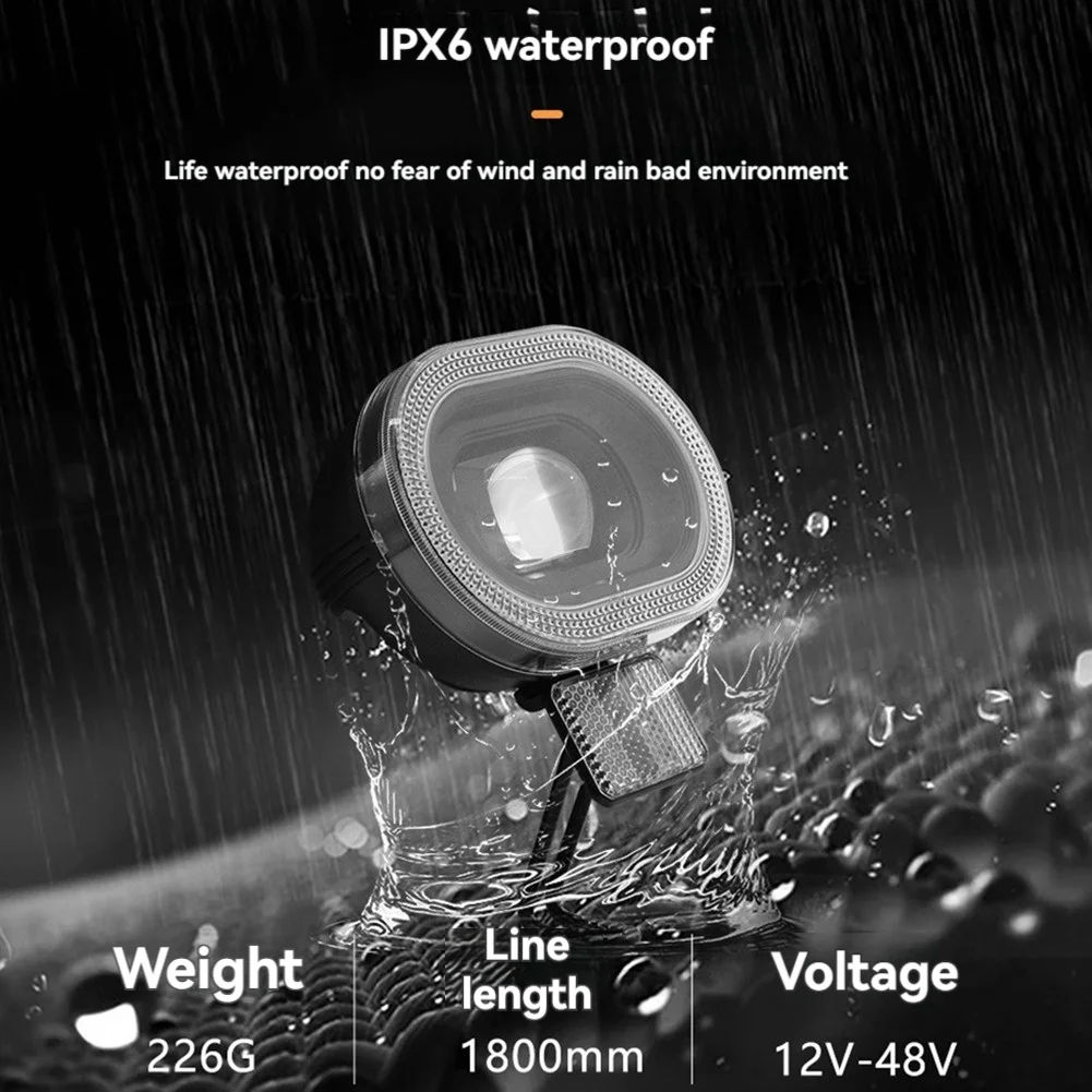 

Светодиодная фара RTENTE-E-Bike DC12V-48V Ebike, 2 провода, вилка SM, передняя лампа для снегохода, велосипеда, скутера, аксессуары для мотоциклов