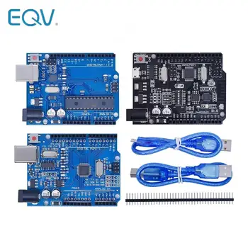 1Set UNO R3 공식 박스 ATMEGA16U2 / UNO + WiFi R3 MEGA328P 칩 CH340G Arduino UNO R3 개발 보드 WeMos ESP8266