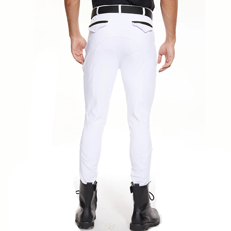 LLLION New Arrival Noble White Men Horse Riding Legging Equitacion Breeches Breathable Mens Equestrian Clothing