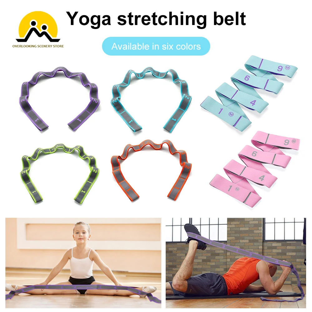 Yoga Pull Strap Belt Polyester Latex Elastic Latin Dance Stretching Band Loop Yoga Pilates GYM Fitness Exercise Resistance Band