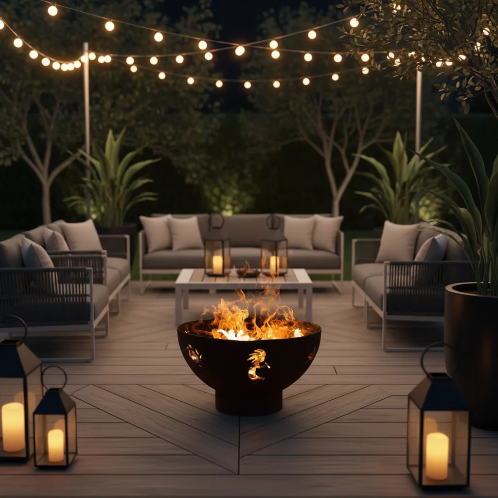 Fire Pit Bowl - Brasero ovale en acier Corten de