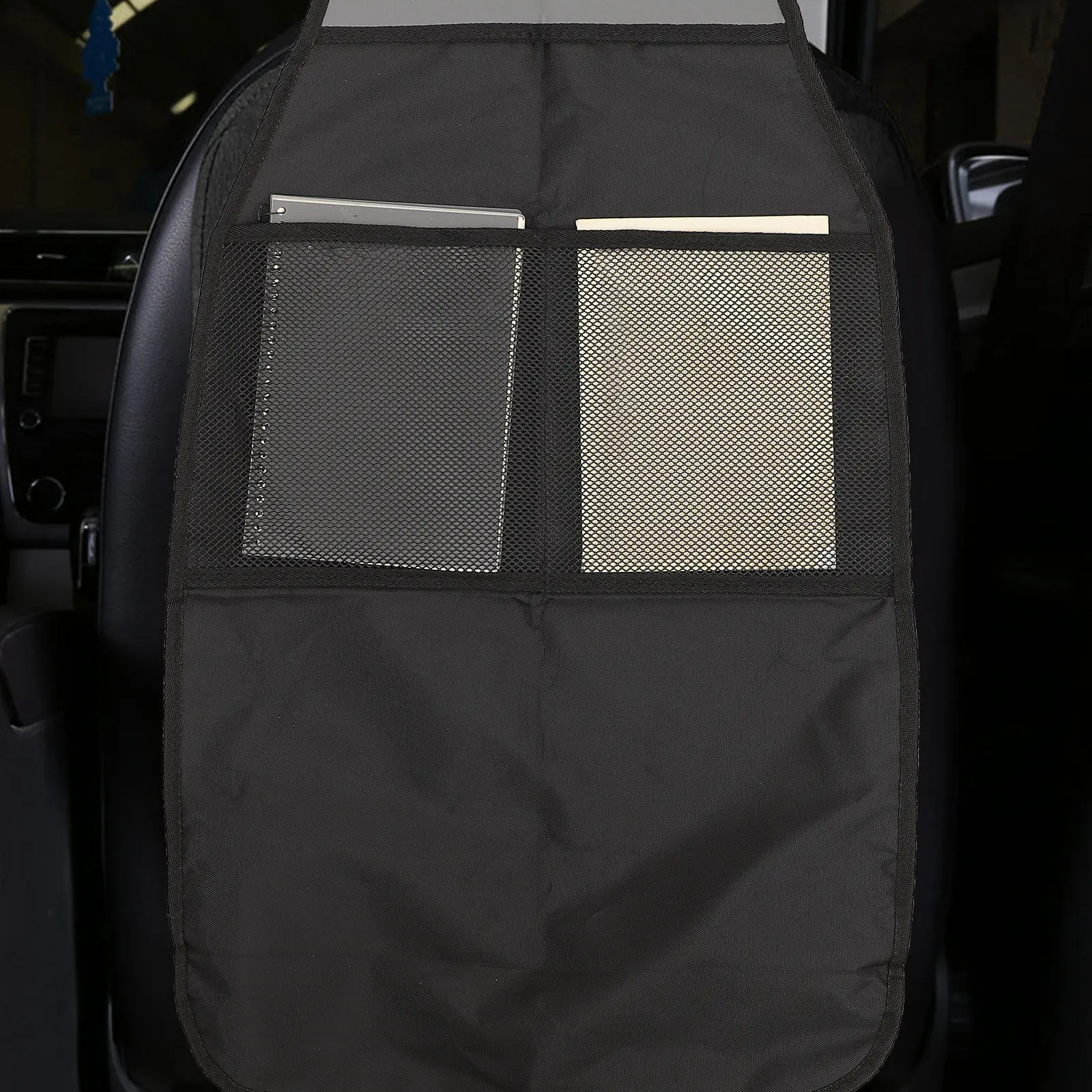 

Premium Backseat Car Organizer Kick Mat Waterproof Seat Back Protector with Tablet Pocket Touchscreen Window for Fits Most