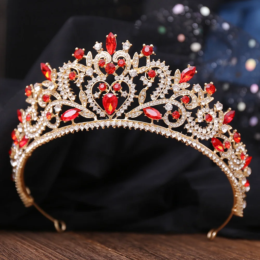

European Baroque Crown Alloy Rhinestone Jewelry Bridal Crown Hot Selling Bridal Headwear