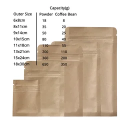 Zip Lock Mylar Packaging Bags with Tear Notch,Multi Sizes Smell Proof Kraft Paper Bags,Heat Sealing Ziplock Pouches,Eco-friendly