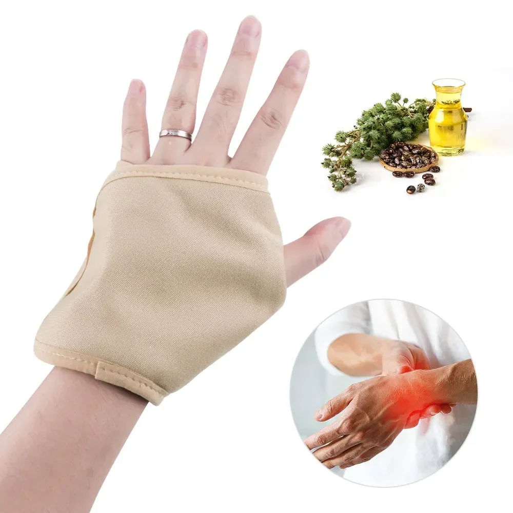 Reusable Castor Oil Hand WrapOrganic Wrist Castor Oil Wrap Promotes Circulation, Relieves Inflammation Prevent Leakage Health