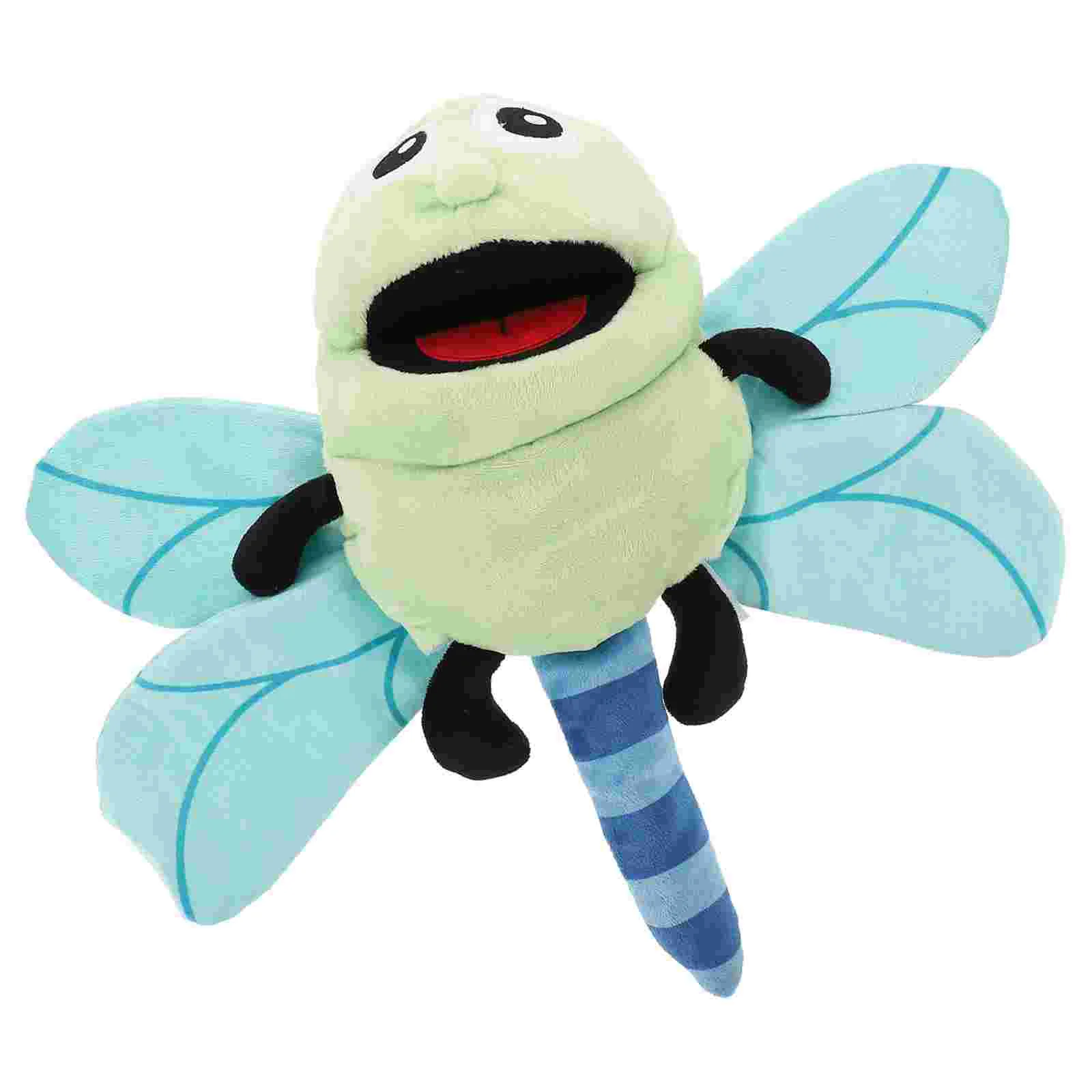 Burattino a mano con libellula Animali dei cartoni animati Burattini a farfalla in peluche Giocattoli per bambini Racconto di storie Modello di simulazione Puzzle Bambino