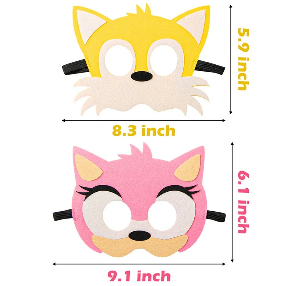 소닉 헤지호 주변 창의적인 펠트 마스크 코스프레, 어린이 드레스 업 파티 마스크, 크리스마스 할로윈 선물, 12 개