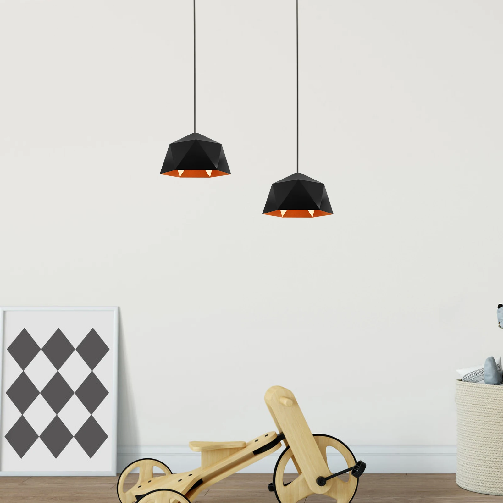 

Retro Iron Lampshade 250mm Black Outer Gold Inner Vintage Metal Hanging Ch Lampshade Replacement Pendant Lamp Shades