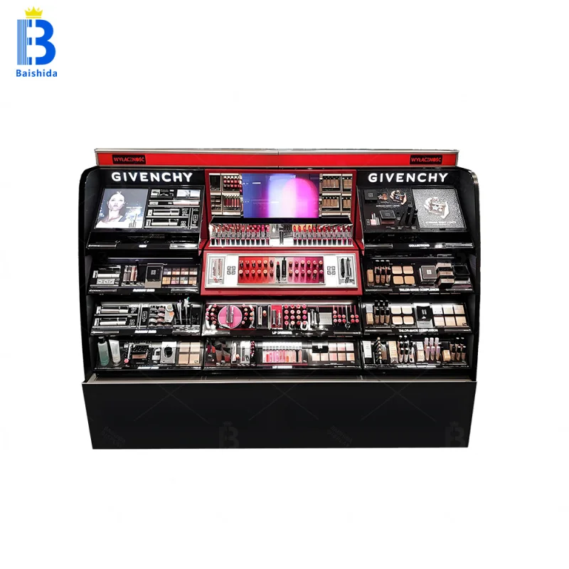 custom.High Quality Customized LED-Lit Island Unit Makeup Display Cabinet Store Display Rack Cosmetics