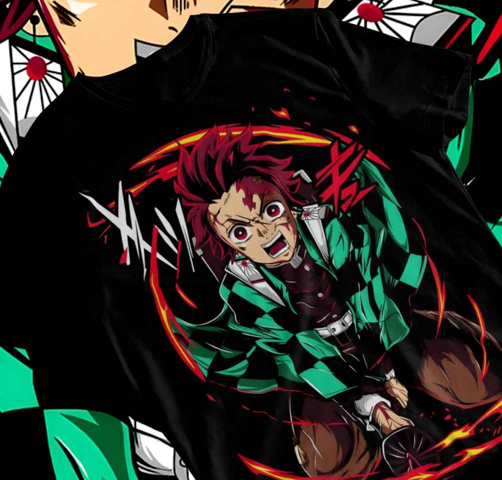 

Tanjiro T-Shirt Kimetsu No Yaiba Demon Slayer Anime Manga Soft Tee All Sizes