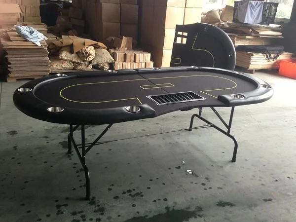 Poker table for 10 people, tabletop with foldable legs