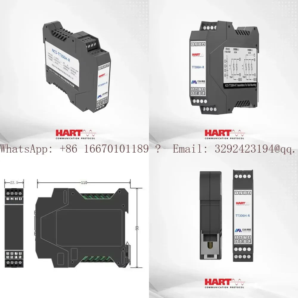 DIN Rail HART Temperature Transmitter Dual Channel Redundancy Hot Backup CE EAC NCS-TT306HR