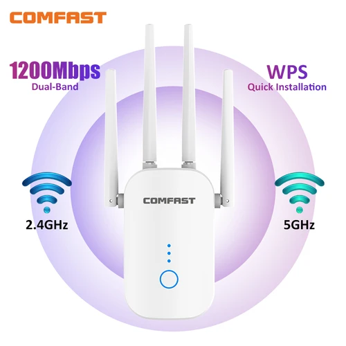 COMFAST AC1200 와이파이 리피터, 2.4G 및 5GHz 듀얼 밴드 와이파이 확장기, 802.11AC 강력한 무선 라우터, AP Wlan 와이파이 레인지 앰프 