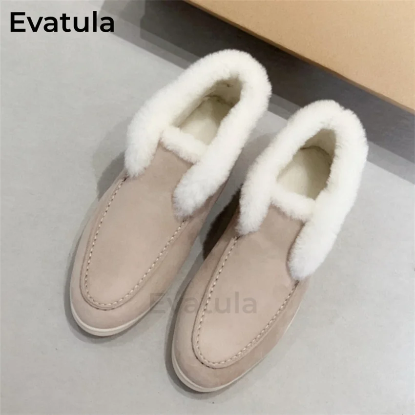 2025 Hot Selling Open Top Suede Flat Shoes For Men And Women Bare Round Headed Wool Collar Designer Boots Winter Classic Boots