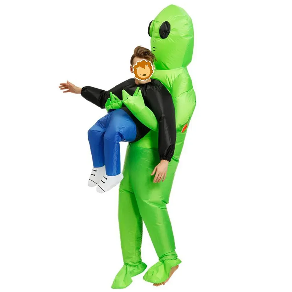 ET Alien vestito gonfiabile mostro alieno Costume gonfiabile spaventoso Costume Cosplay alieno verde per la fase del Festival del partito adulto