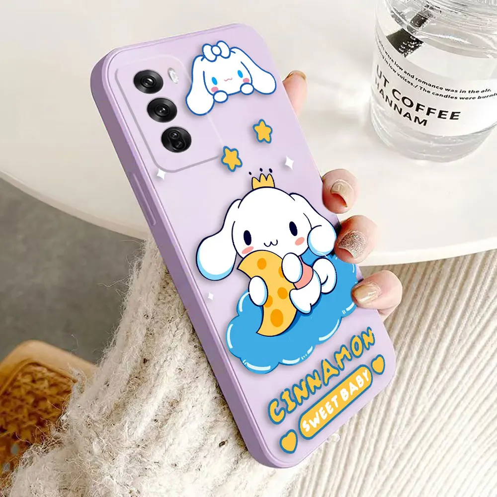 Kawaii Cinnamoroll Cover Phone Case For OPPO A7 A5 2018 RENO 10 8 8T 7 6 6Z 5 5F 4 3 2F Z Lite PRO PLUS 4G 5G Colour Case Funda