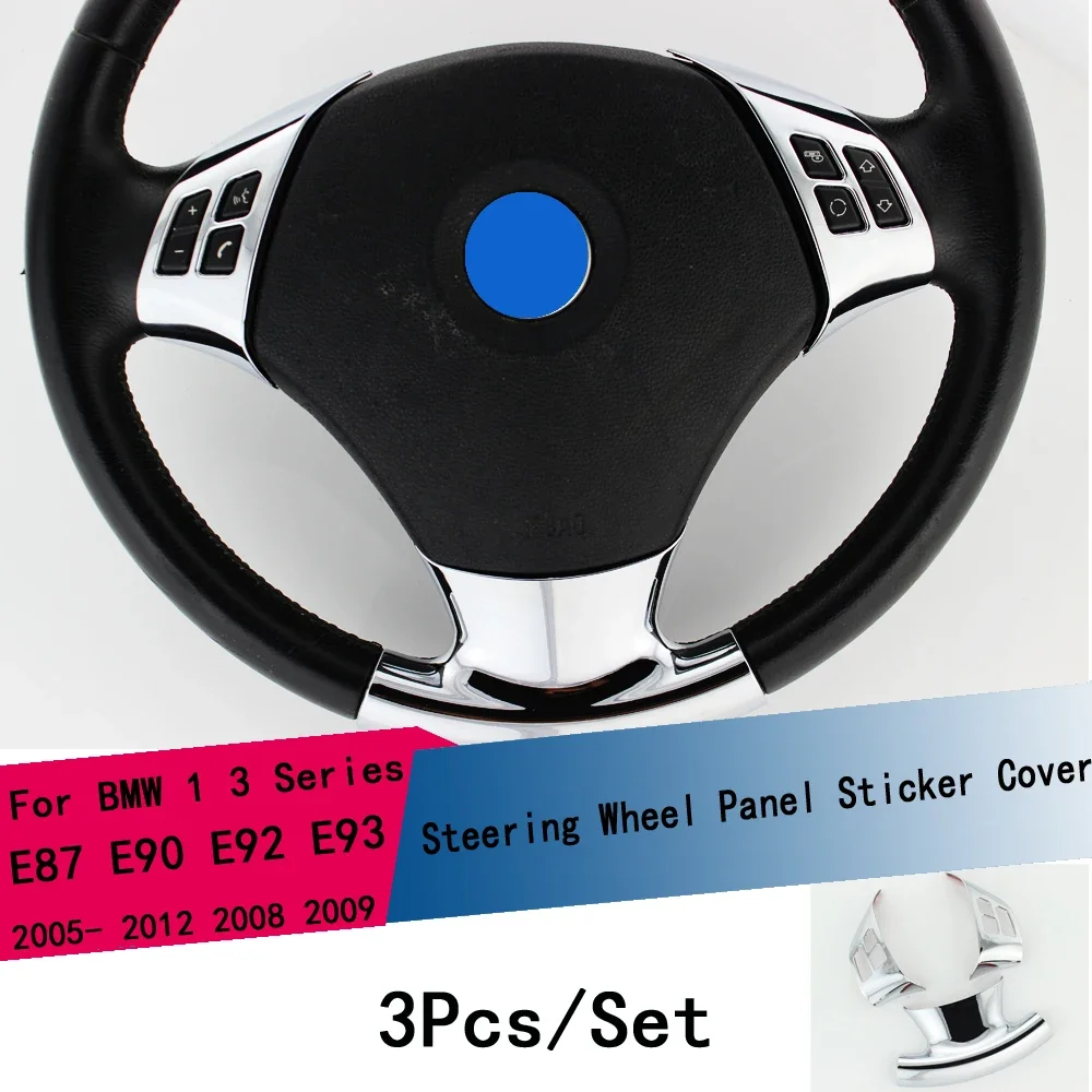 3PCS/Set Steering Wheel Button Frame Cover Trim Car Accessories Fit For BMW 3 Series E90 E92 E93 2005-2012 X1 E84 2010-2015