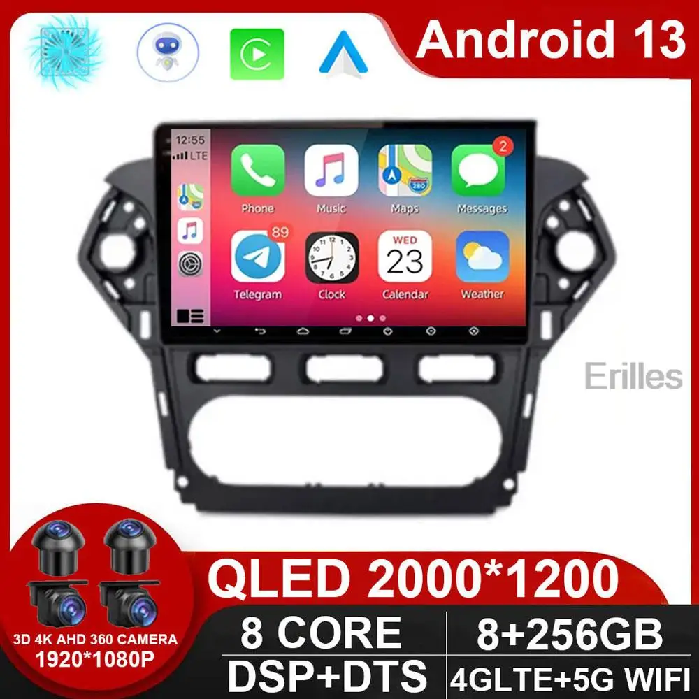 

8 Core 5G Android 13 2 din Car Radio Multimedia Video Player For Ford Mondeo 4 mk4 2010-2014 autoradio Carplay GPS