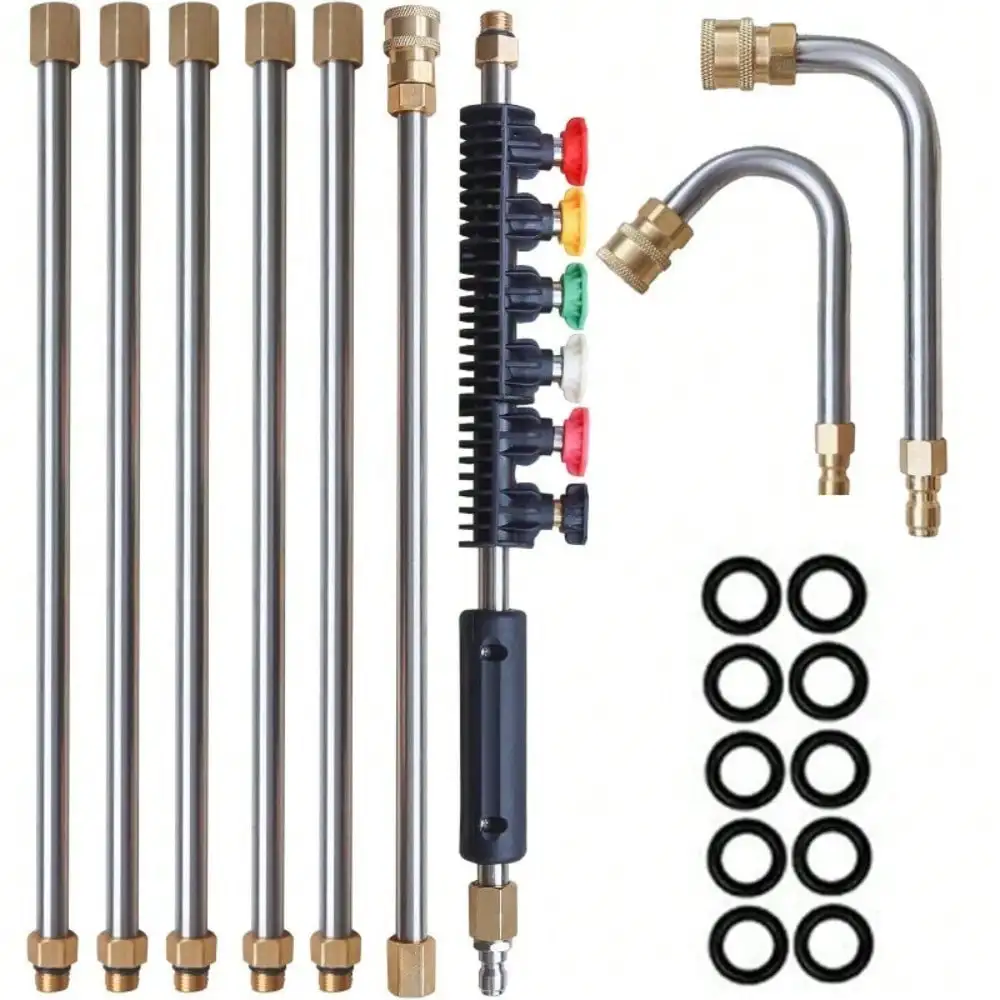 High pressure washer extension bar, with nozzle head, quick connection