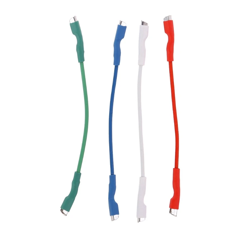 E9LB 4 cavi universali in argento con connettori per giradischi con perni da 1,2-1,3 mm