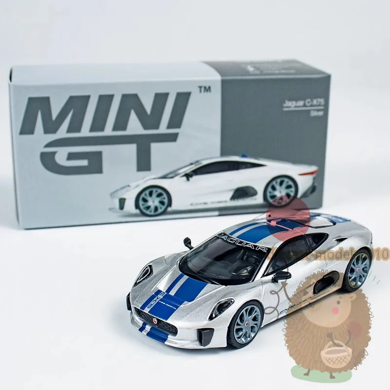 

MINIGT 1:64 Jaguar C-X75 CX75 Alloy Diecast Car Model Hobby Gifts Silver blue