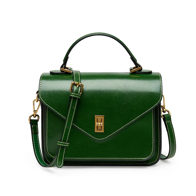 2026 Luxury Genuine Leather Handbags Women High Quality Simple Shoulder Bags Female Fashion Solid Color Crossbody Bags