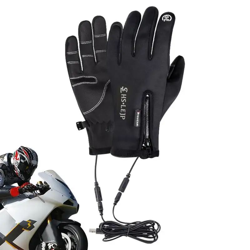 

Winter Thermal Gloves USB Warmer Heated Gloves Motorcycle Heating Gloves Support Touchscreens For Outdoor Cycling Motorcycle