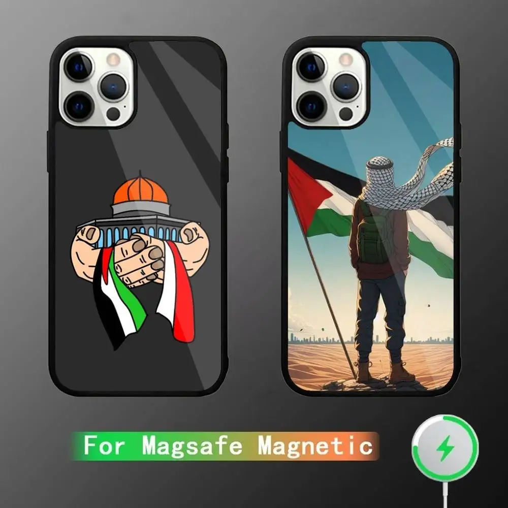 

P-Palestine-es-F-Flag MAP Phone Case For iPhone 17,16,15,14,13,12,11,Pro,Max,Plus,Mini,SE4,E Magnetic Magsafe Wireless Charging