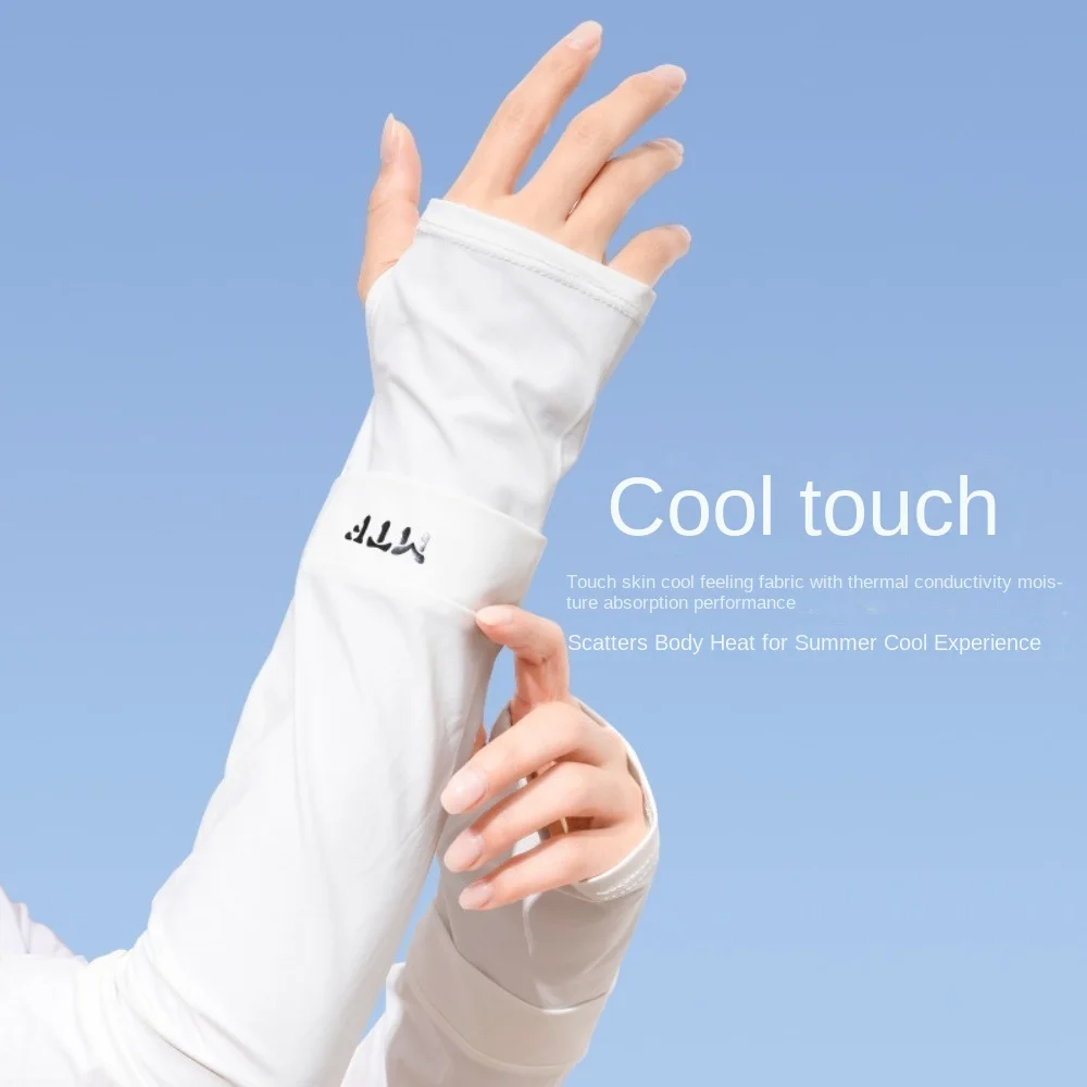 Arm Protection Long Ice Silk Sleeves Loose Checkered Sunscreen Arm Covers UV Insulation Elastic Cycling Gloves Women