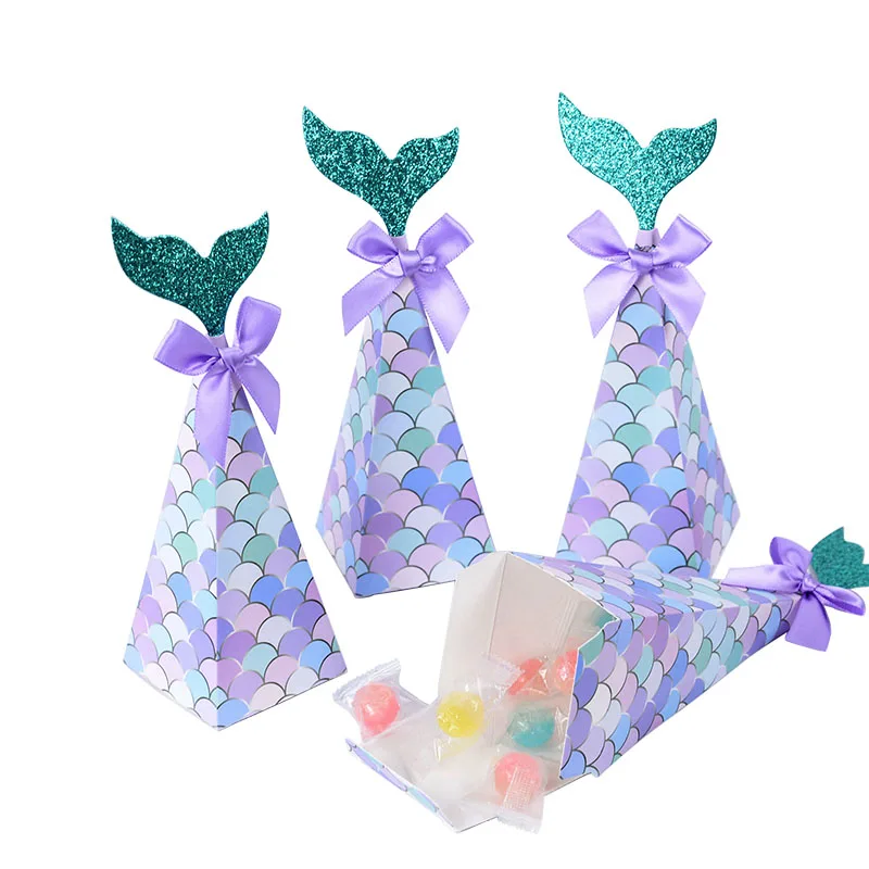 10 stuks kleine zeemeermin bonbondoos zeemeerminstaart geschenken verpakking dozen thema zeemeermin verjaardag verjaardagsfeestje kind gunsten cadeaubenodigdheden