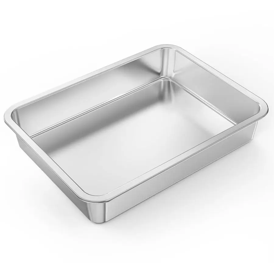 

Противень из нержавеющей стали для выпечки хлеба, жарки курицы и овощей, 15.5 X 11.6 X 2.8