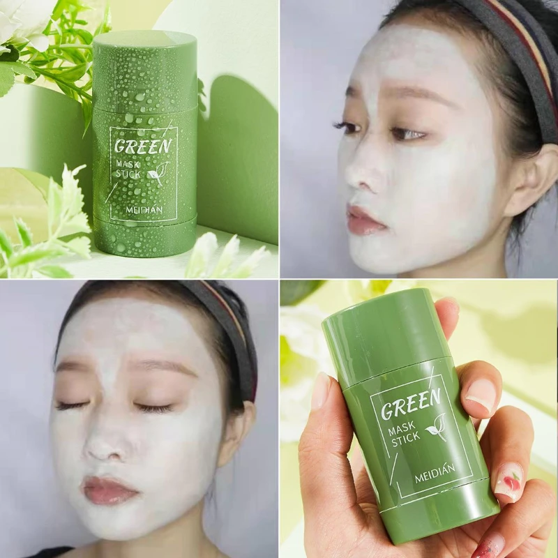 NEW Green Tea Cleansing Mask Remove Blackhead Acne Smearing Solid Dispel Acne Blemish Mark Mud Film Hydrating Mask