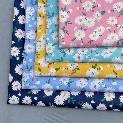 Imagen 2 del producto Primavera y verano Little Daisy liberty tela de popelina floral para hacer vestido cosido hecho a mano 100% tela de algodón por metro