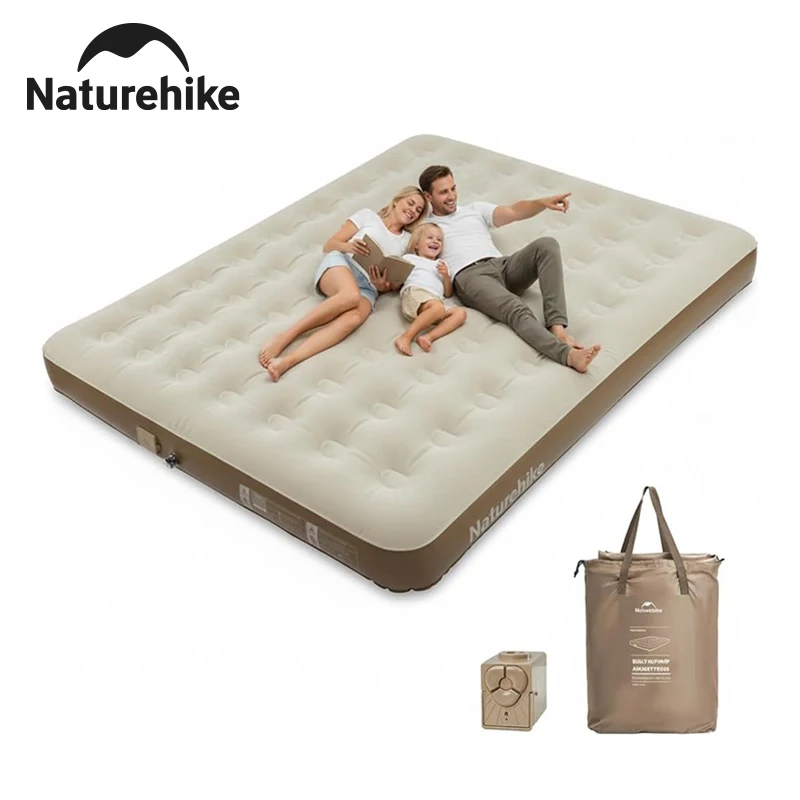 Naturehike Luftmatratze für den Heimgebrauch 3-Personen Campingbett Innen-Luftmatratze Glamping-Matten PVC Aufblasbare Schlafmatratze