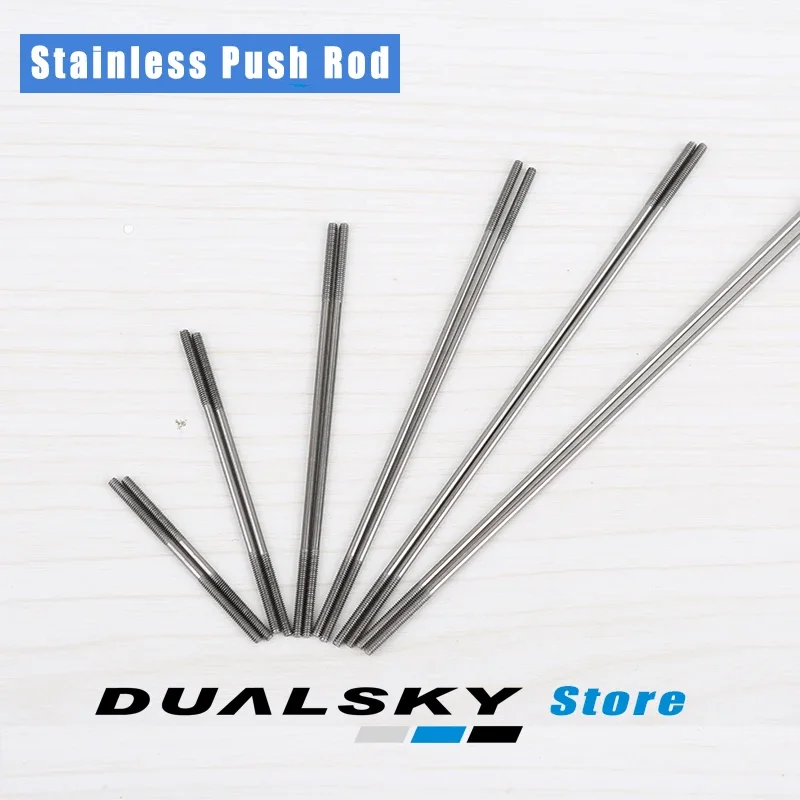 10pcs Stainless Steel Push Rods M2 L40/80/100/120/140mm Connecting Rods Thread Length 15mm