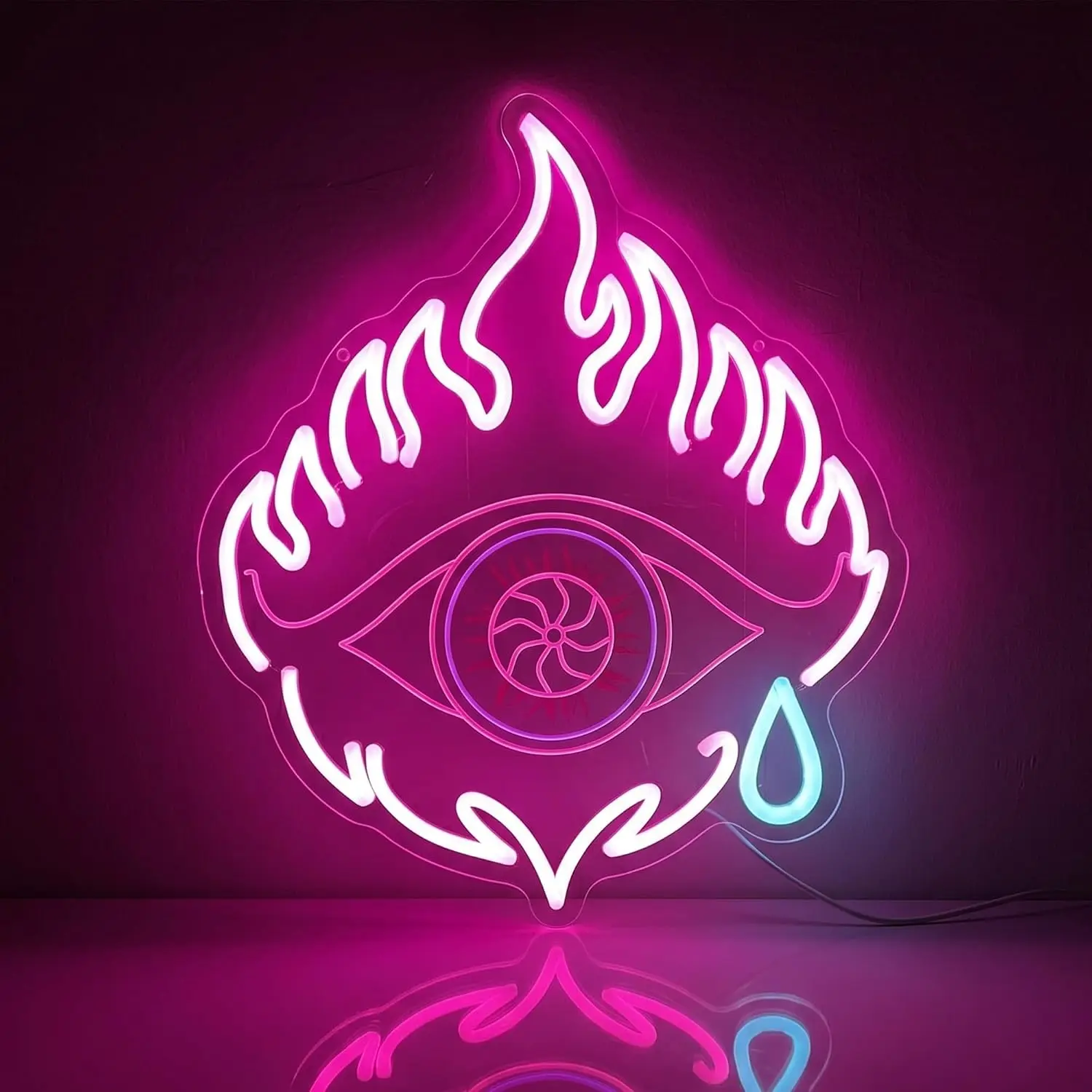 Evil Eye Neon Sign Mystical Pink LED Neon Light Christmas Bedroom Wall Decor Spiritual Boho Room Xmas Gift LED Atmosphere Light