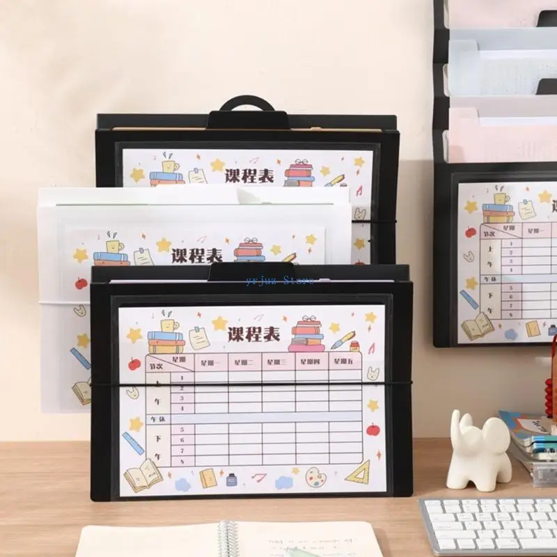 

583D 6 Pocket Hanging Document Organizers Expanding File Folder with Handle Expandable Document Folder Letter Size File Bag