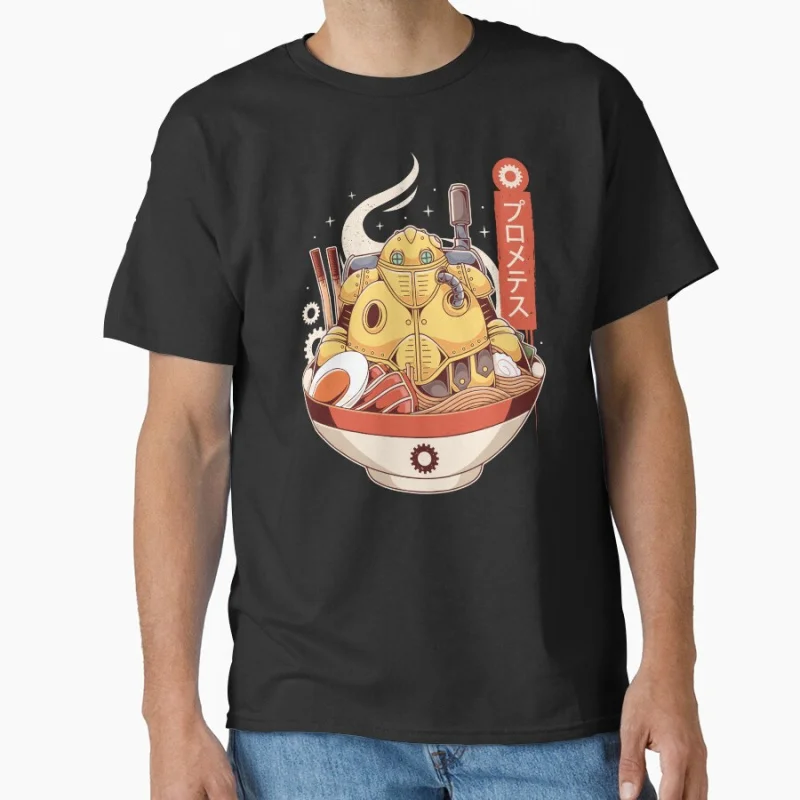 

Robo Ramen chrono chronotrigger 80s Retro videogame Final Fantasy printed T Shirt large size Adult tops S-6XL
