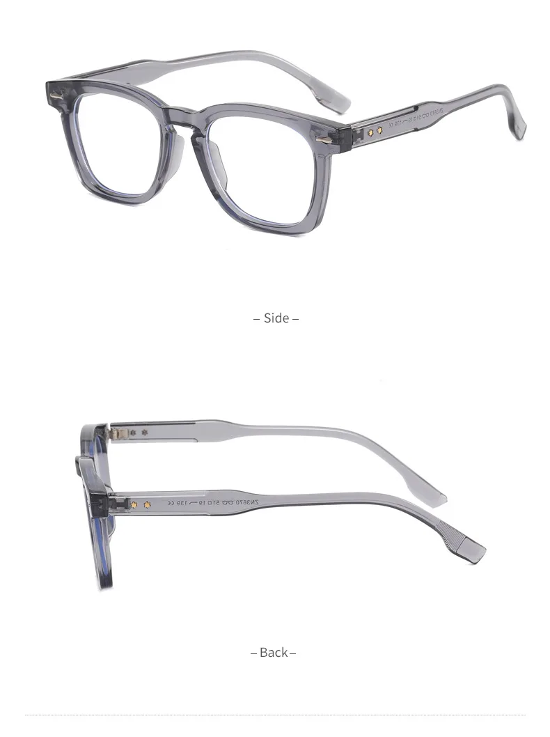 Mode Marke Design Retro Quadratischen Männlichen Exquisite Dekoration Brillen Rahmen Photochrome Anti Blau Licht Männer Lesebrille 0 ~ + 6 – Detail 11