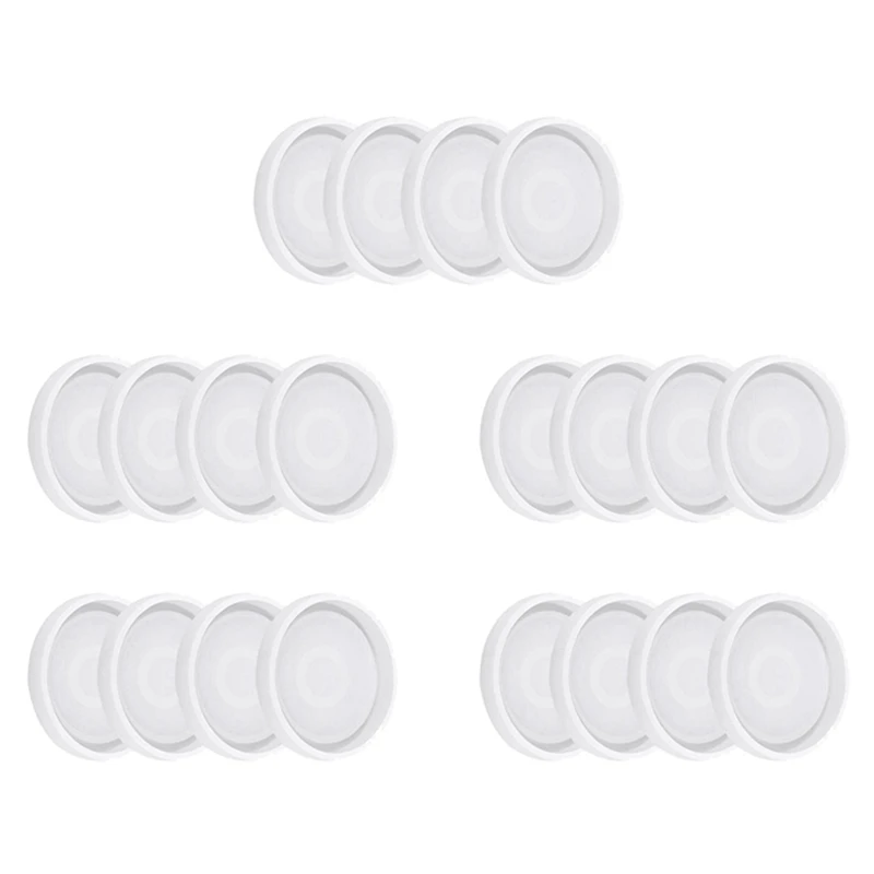 20 Pack Round Silicone Coaster Molds,Clear Epoxy Molds For Casting With Resin,Concrete,Cement And Polymer Clay