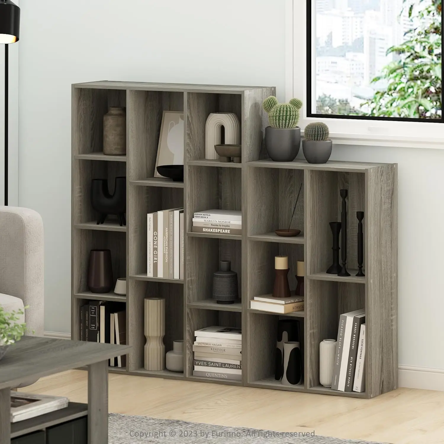 

5-Cube Reversible Open Shelf, French Oak