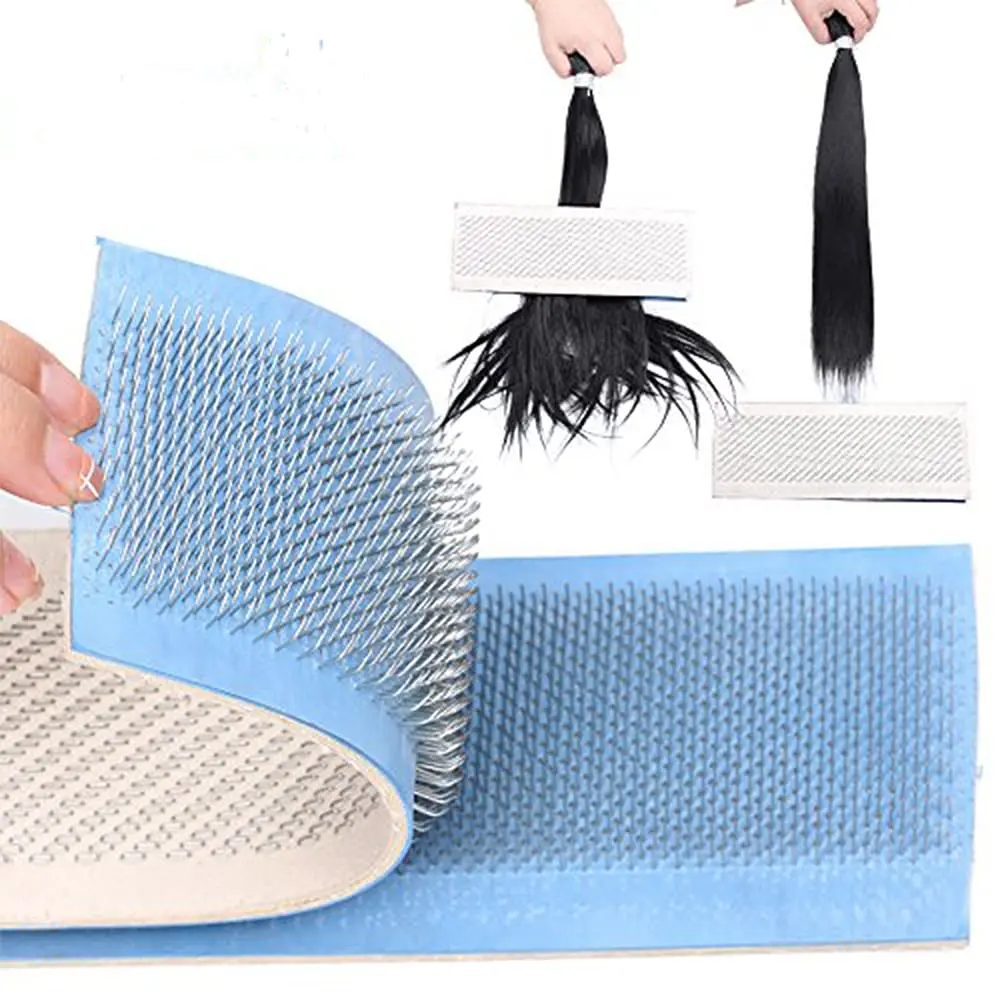 23.98 x 8.89cm Hair Holder with Needles Dragging Mat Wig Hair Extensions Styling Tools Dragging Splint Tool for Christmas gift
