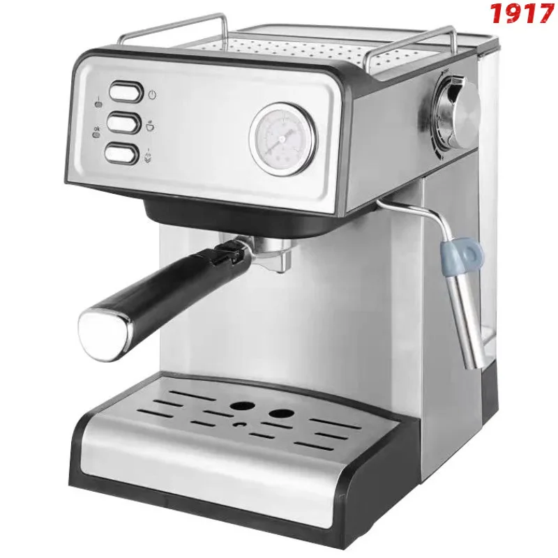 

Milk Foam Machine Frothed Milk Foam European Standard Retro Cross-Border Household Small Espresso Semi-automatic with Watch