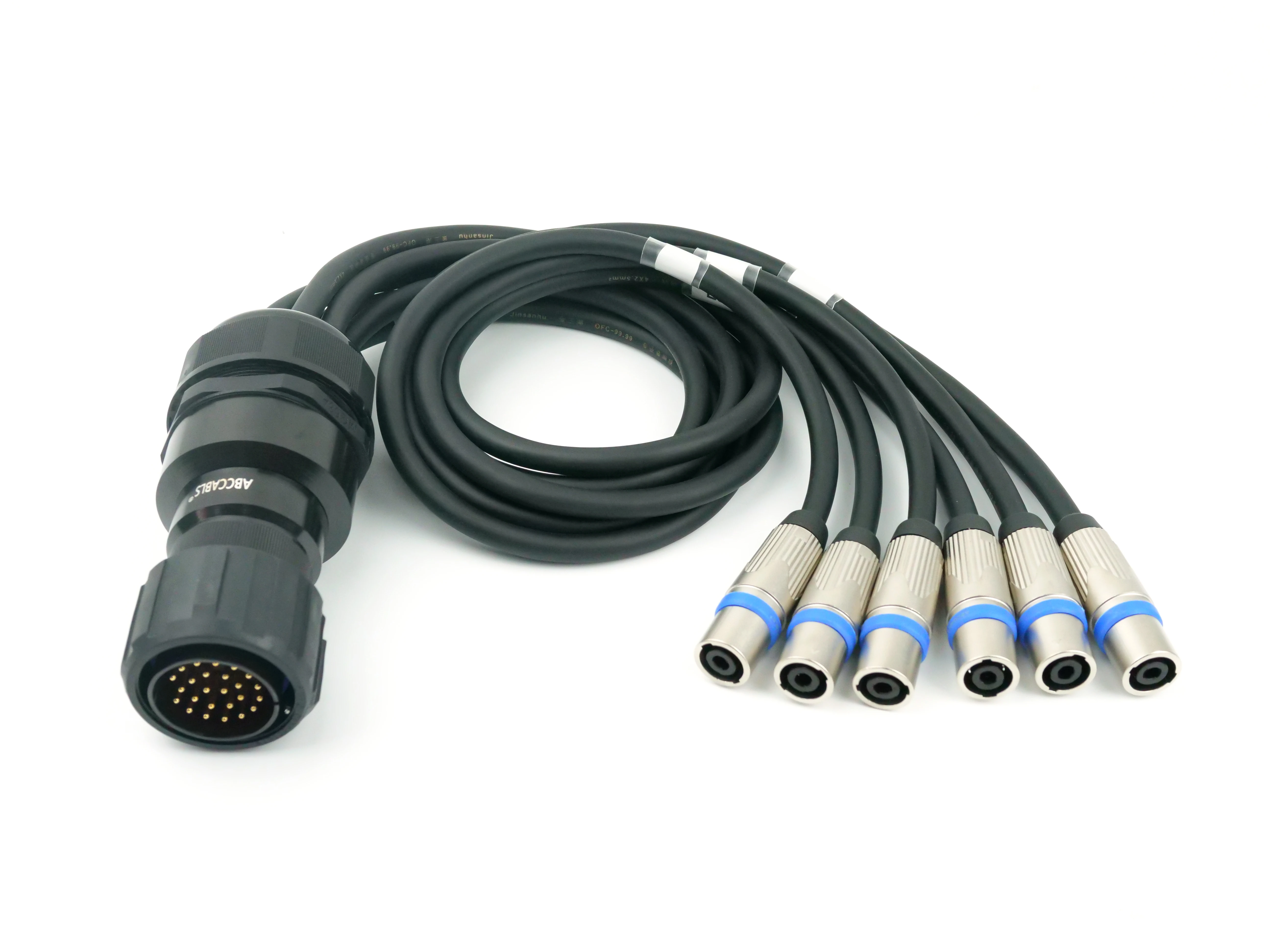 Professional 6-Channel 4x2.5mm² Audio Snake Cable | 25-Pin Multipin & 4-Core Metal Plugs | Heavy-Duty Stage & Studio Wire