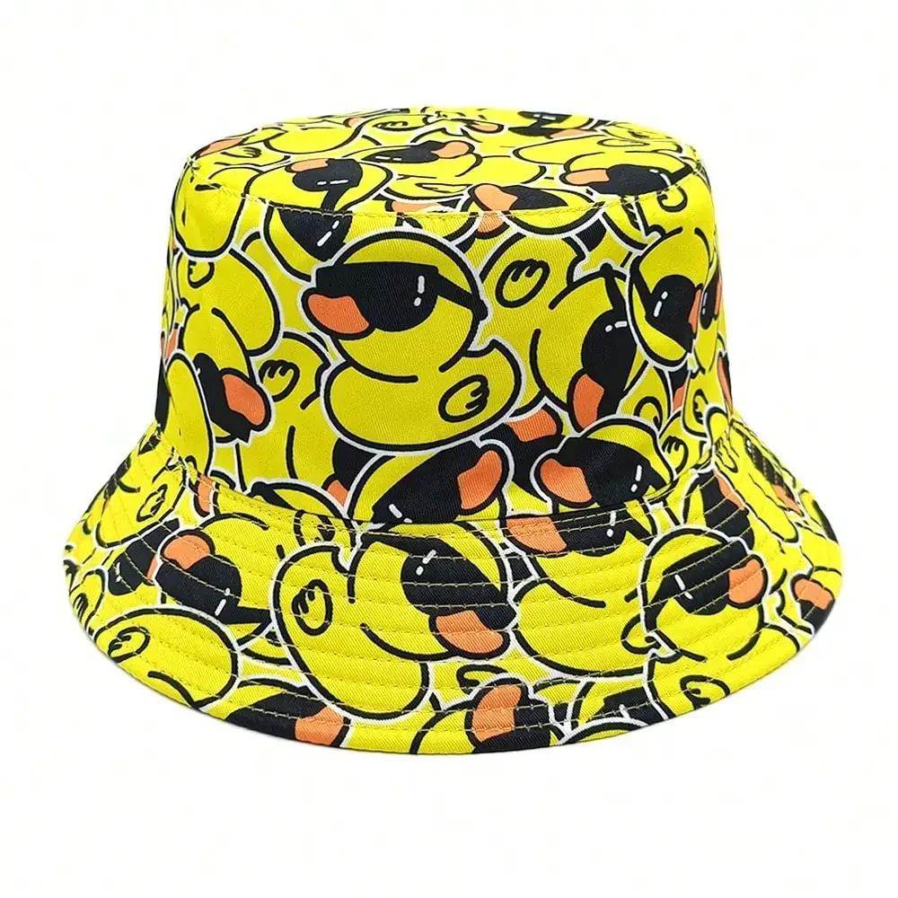Chapeaux seau de canard jaune, 1 pice, casquette de soleil  la mode, chapeau seau d'extrieur pour femmes et hommes