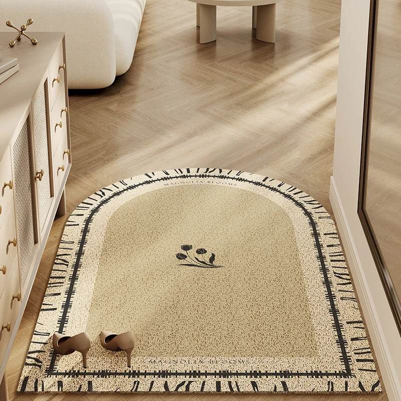 VIKAMA Geometric Wave Point Half Round Roller Skating Chair Floor Mat Minimalist Lines Anti Slip Carpet Indoor Home Decoration view 4