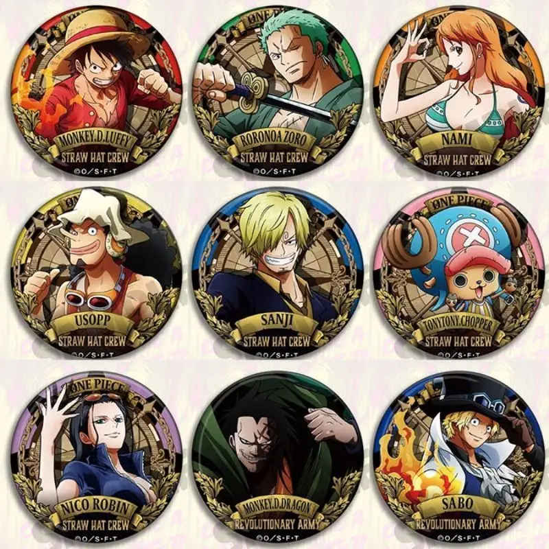 One Piece Anime Peripheral Bar Pendant Badge Brooch Revolutionary Army Series Zoro Sanji Luffy Cartoon Backpack Accessories