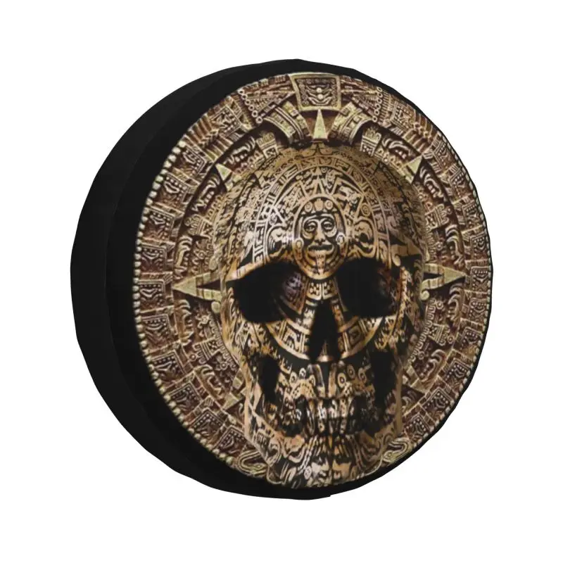 Aztec Skull Calendar Spare Wheel Cover for Jeep Honda 4WD RV Custom Tire Protector 14